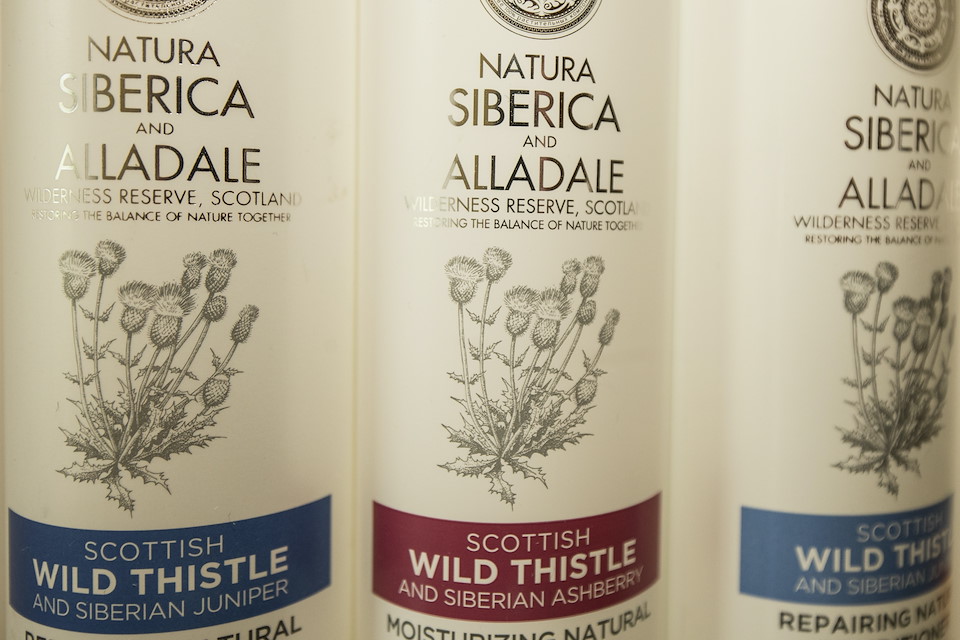 Neil and Ryan, two of Alladale&rsquo;s young rangers collect local plants like spear thistle that are blended into natural soaps and beauty products.