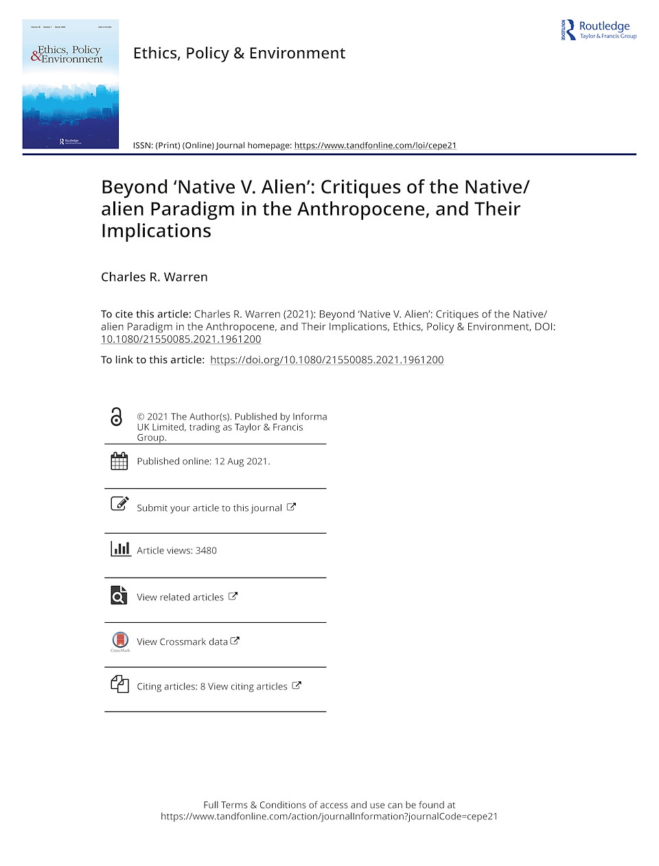 Beyond 'Native V Alien' (PDF)