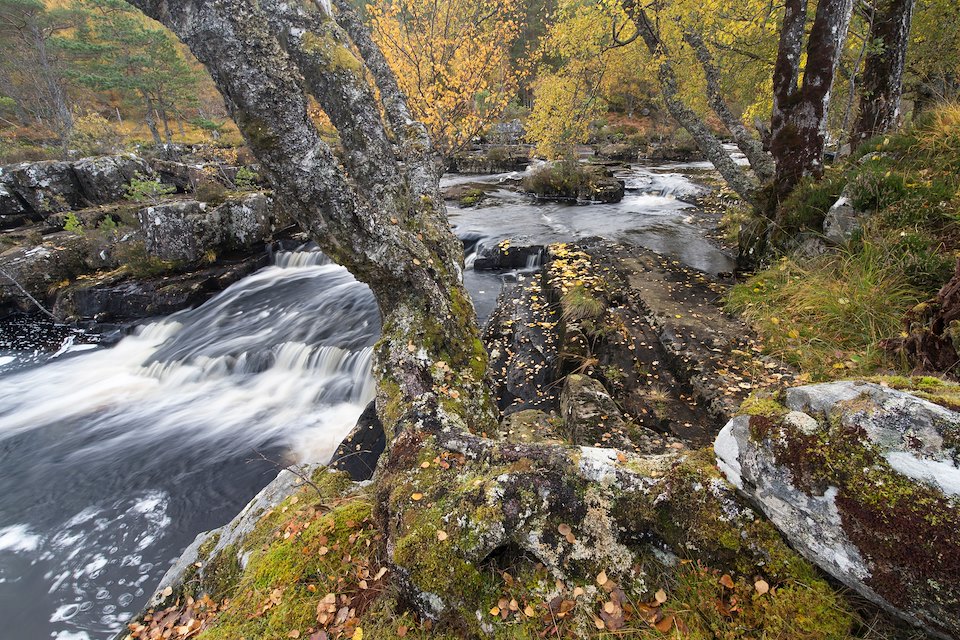 River Cannich in autumn, Glen Cannich, Wester Ross, Scotland.