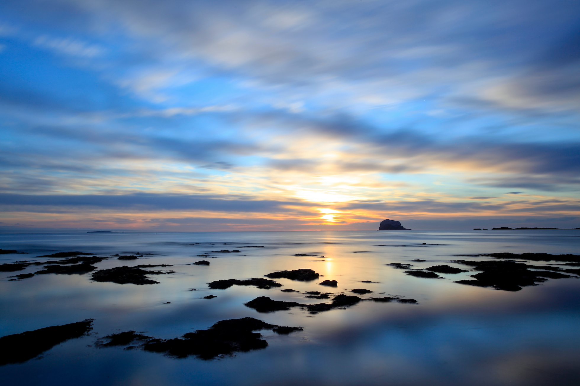 Bass Rock at dawn, North Berwick, Scotland.